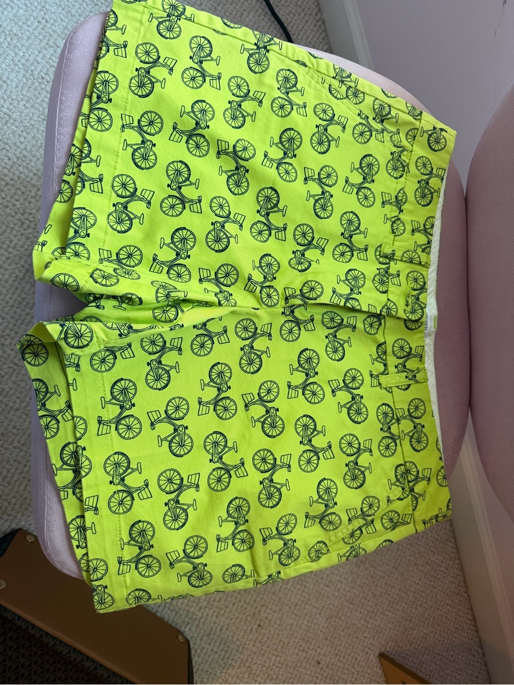 NWOT Crown 👑 & Ivy Neon Lime Bicycle Print Shorts 8